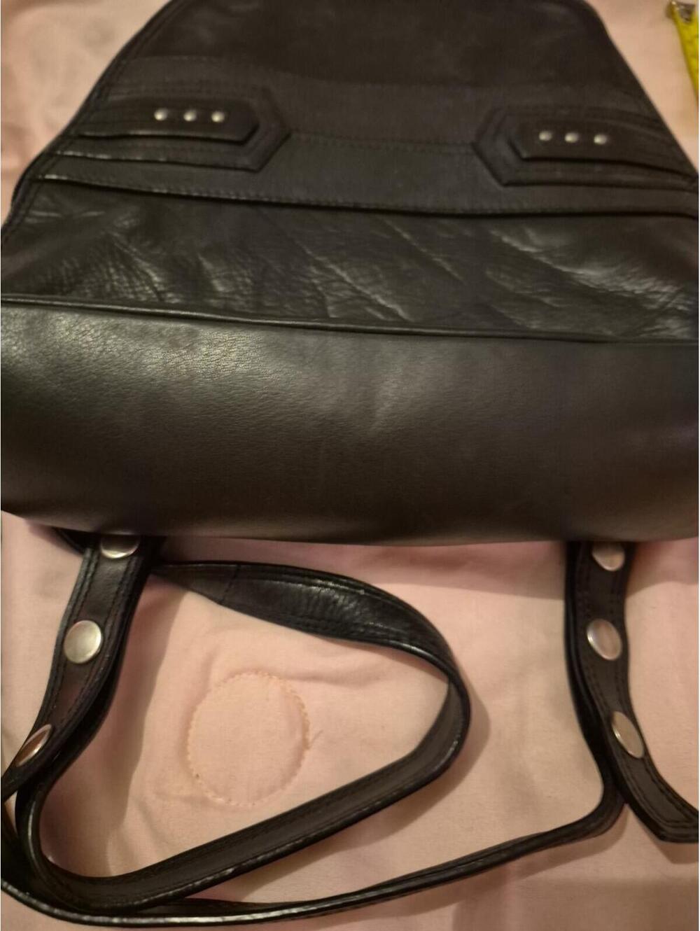 Authentic VTG Rolfs Black Leather Bacpack Purse Satchel Bag 10×10" - Picture 3 of 9